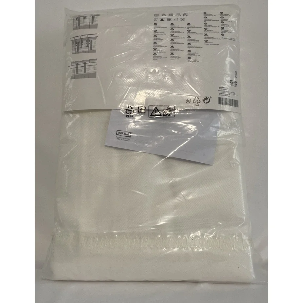 NEW IKEA TIBAST Curtains (pair) White 100% Cotton 57x98 Still In Sealed Package